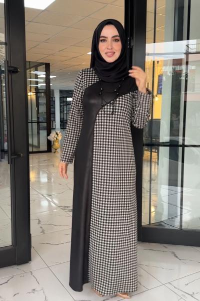 Bella Deri Kombin Elbise  Siyah