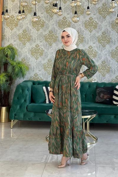 Berfu Elbise Haki Haki