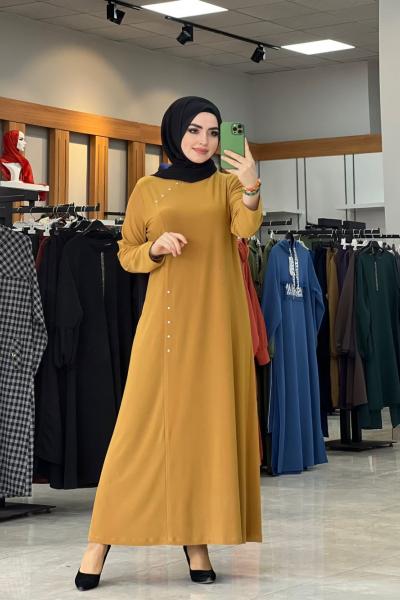 Boncuk Elbise Hardal