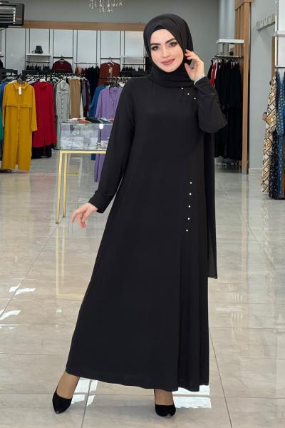 Boncuk Elbise Siyah