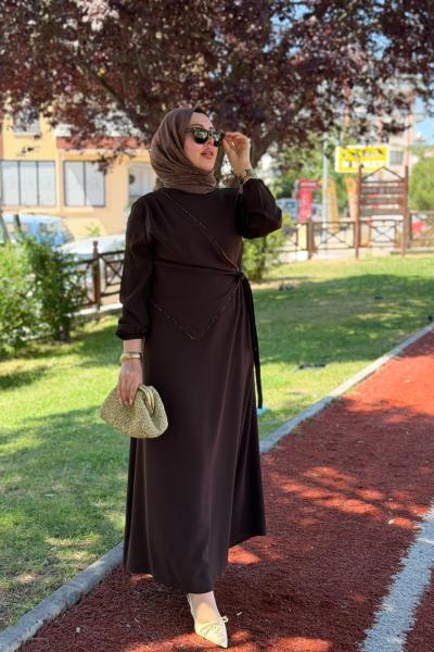 Çağla Elbise Kahverengi Kahverengi