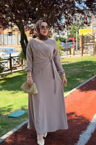 Çağla Elbise Vizon Vizon
