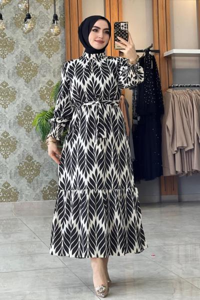 Ceren Elbise Siyah Siyah