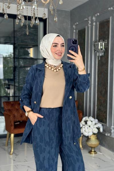 Cupra Ceket Takım-İndigo İndigo