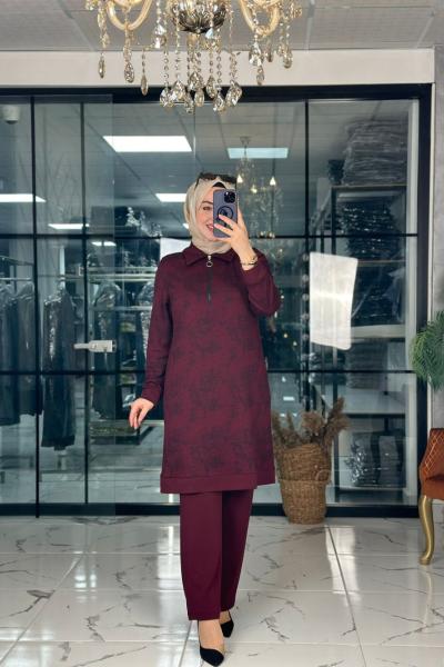 Demet Takım Bordo Bordo