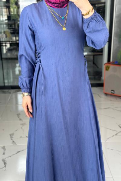 Dina Elbise-İndigo mavi indigo