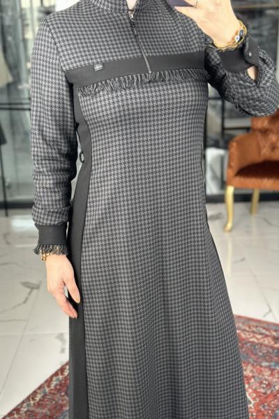 Doku Elbise Gri Gri