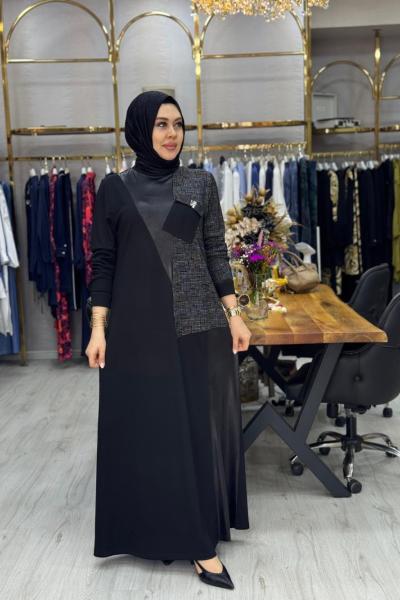 Duygu Elbise Siyah Siyah