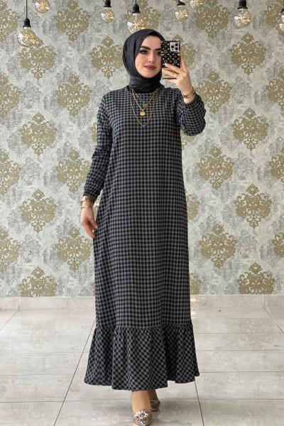 Ebrar Elbise Gri Gri