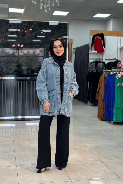 Efsun Kot Ceket  kot mavi