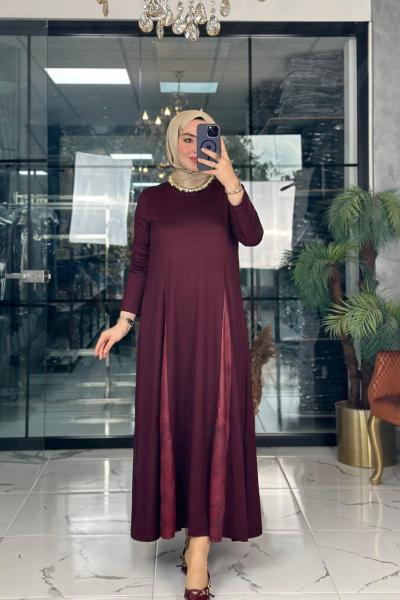 Elçin Elbise Bordo Bordo