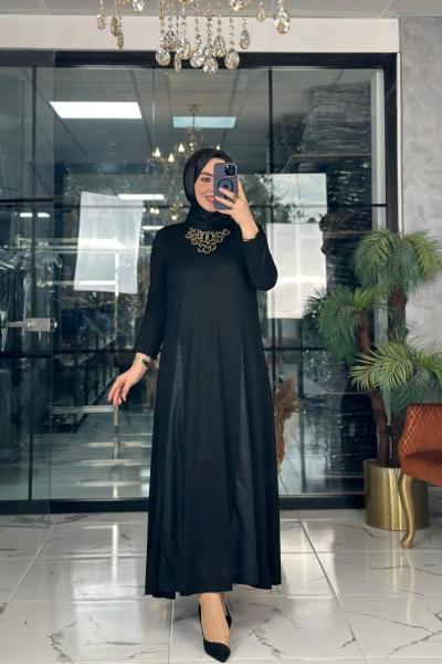 Elçin Elbise Siyah Siyah