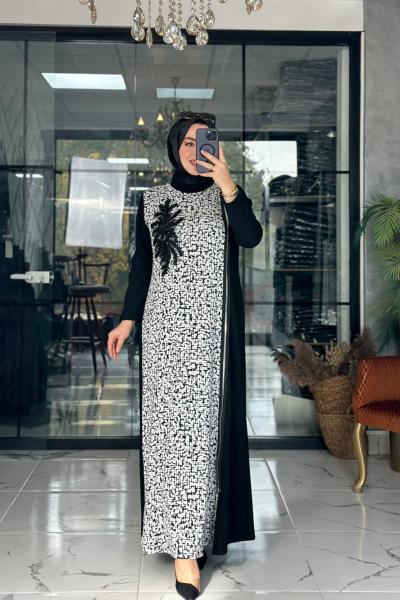 Elif Elbise Siyah Siyah