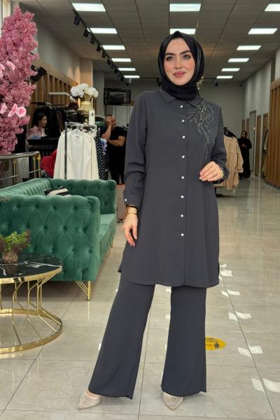 Elisa Pantolon Takım-Gri Gri