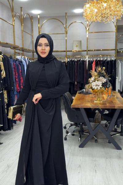 Erva Abiye Elbise Siyah Siyah