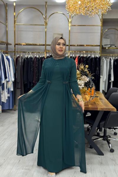 Erva Abiye Elbise Yeşil Yeşil