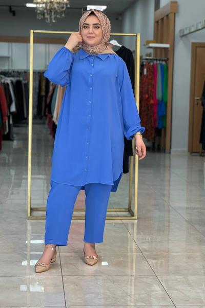 Feray Takım İndigo mavi indigo