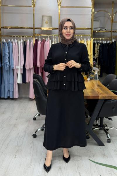 Feraye Takım Siyah Siyah