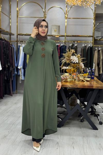 Gizli Düğmeli Gömlek Yeşil Yeşil