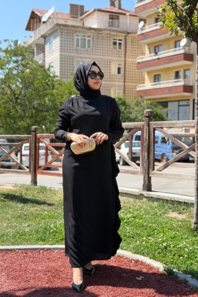 Gözde Elbise-Siyah Siyah