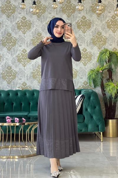 Gül Etekli Takım Antrasit Antrasit