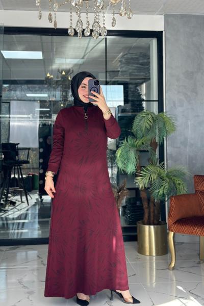 Gülşen Elbise Bordo Bordo