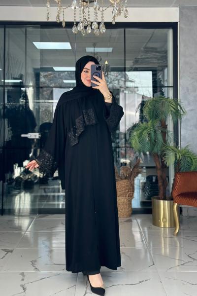 Halise Abaya Siyah Siyah