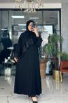 Halise Abaya Siyah Siyah