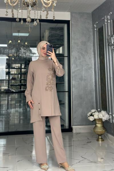 Hilal Pantolon Takım-Vizon Vizon