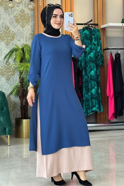 Hira İkili Takım İndigo mavi indigo