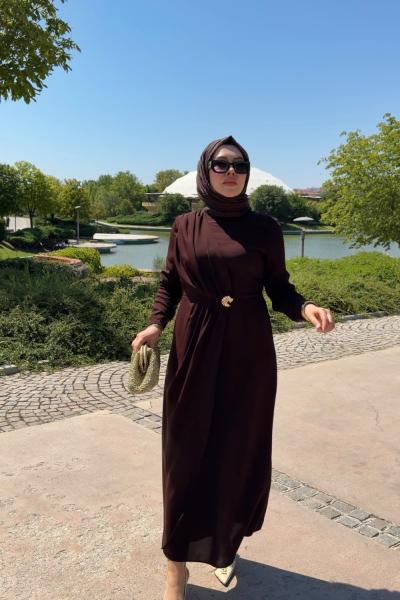 İlay Elbise Kahverengi Kahverengi