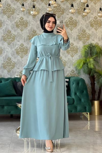 Ilgın Etekli Takım Mint Yeşili Mint Yeşili