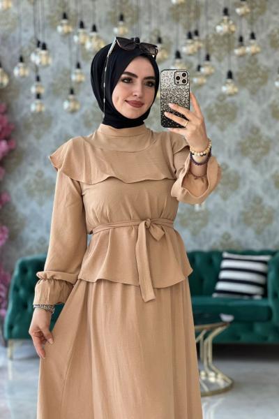 Ilgın Etekli Takım Bisküvi Taş Rengi