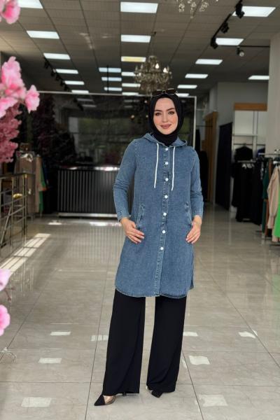 İpek Kap Kot Mavi kot mavi