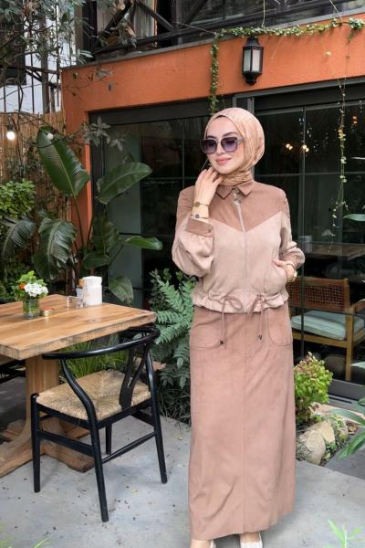 Karel Süet Etek Takım-Bej Bej