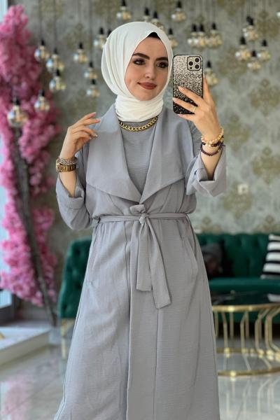 Laçin İkili Takım Gri Gri