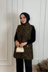 Leopar Yelek kahve  leopar kahve