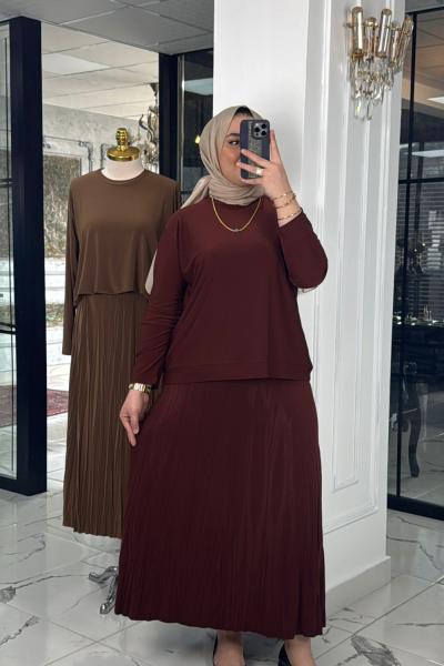 Lisa Etek Takım Koyu Kahve  Koyu Kahverengi