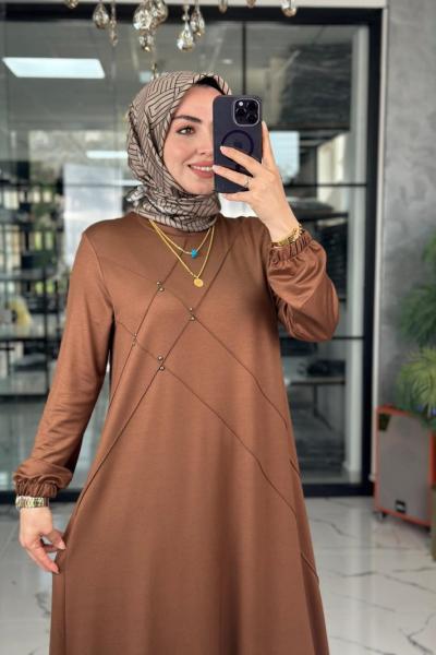 Mariye Elbise-Kahverengi Kahverengi