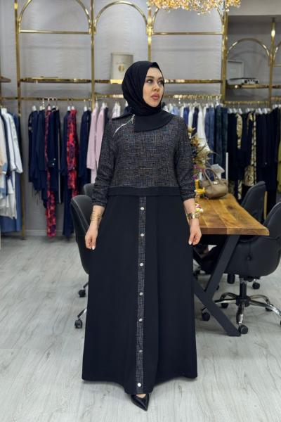 Melodi Elbise Siyah Siyah