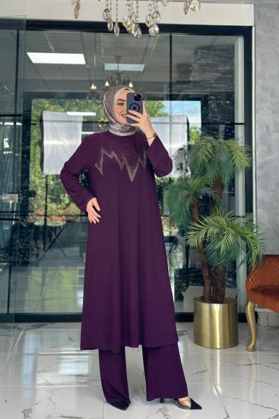 Meram Pantolon Takım Mürdüm Mürdüm