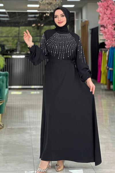 Mihriban Elbise Siyah Siyah