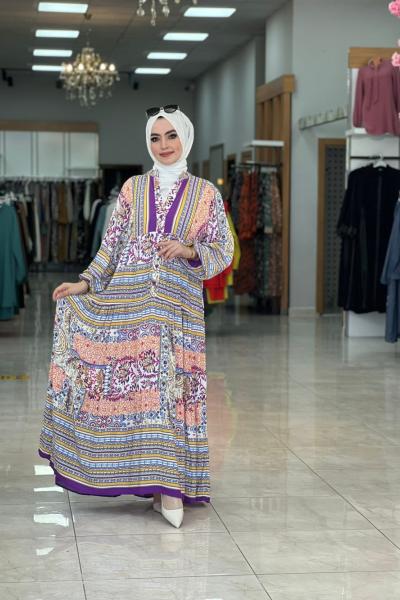 Miraç Elbise Mor Mor