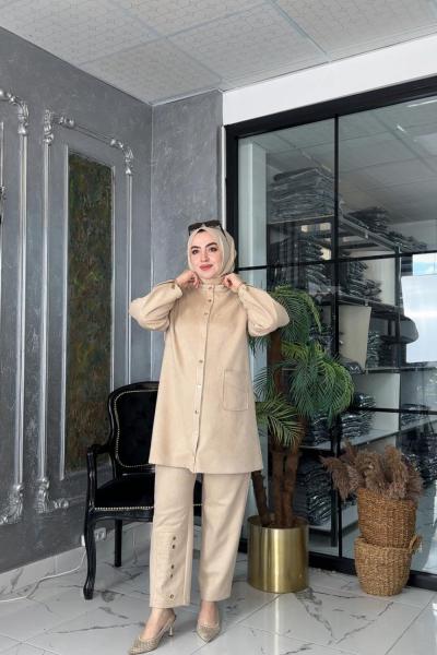 Miray Süet Takım Taş Taş Rengi