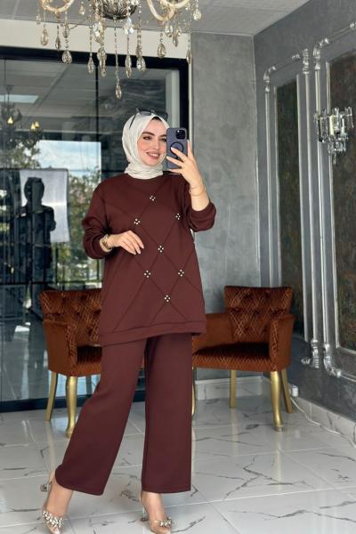 Nare Taş İşlemeli Takım-Taba Taba