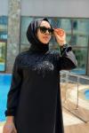 Nazlı Elbise Siyah Siyah