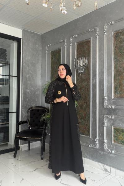 Nefes Elbise Siyah Siyah