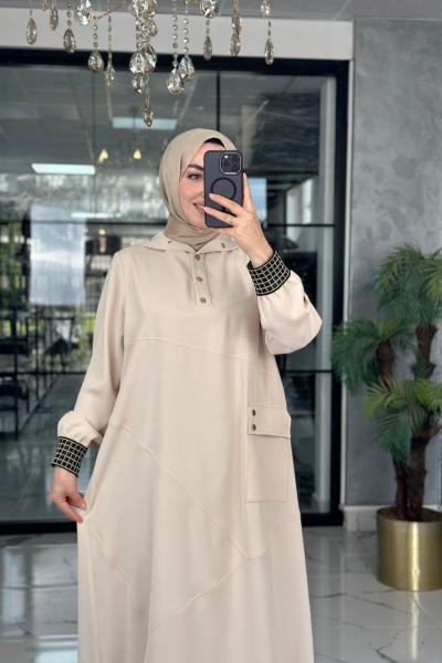 Nergiz Elbise-Krem Krem