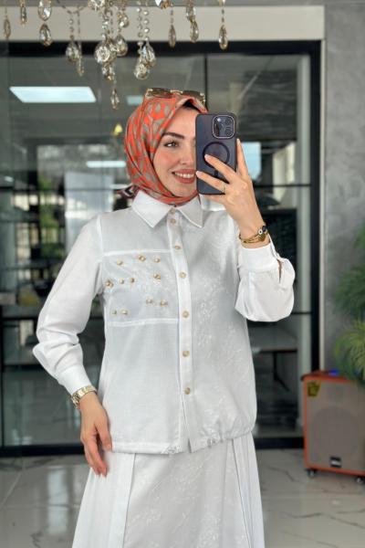 Pera Etek Takım-Beyaz Beyaz