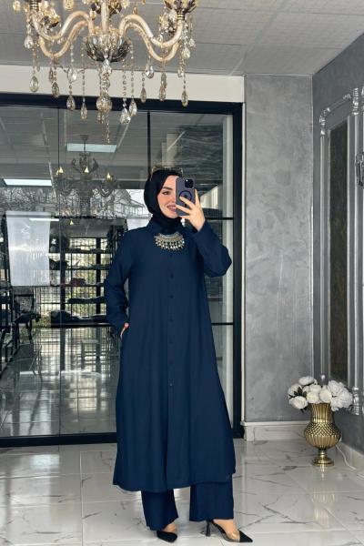 Pınar Pantolon Takım-Lacivert Lacivert